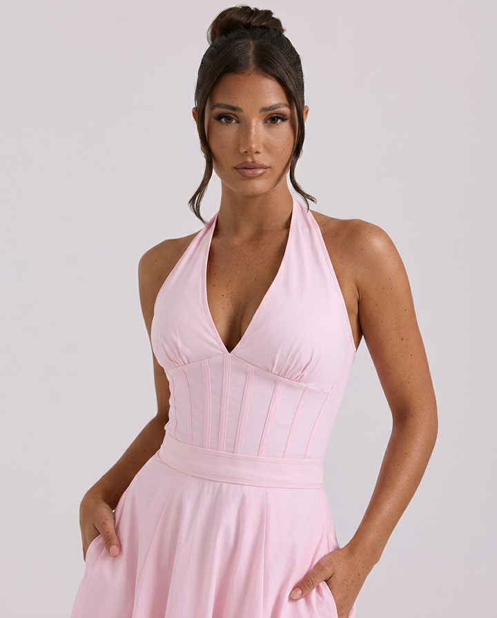 Leann | Halter Neck Midi Sundress