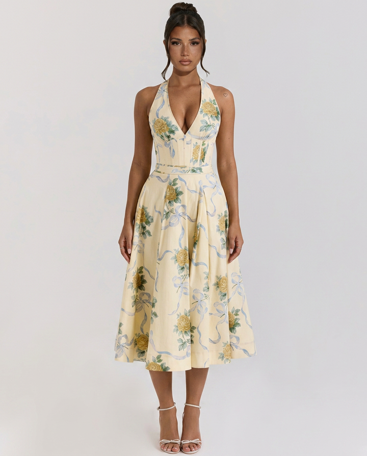 Leann | Halter Neck Midi Sundress