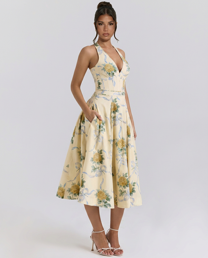 Leann | Halter Neck Midi Sundress
