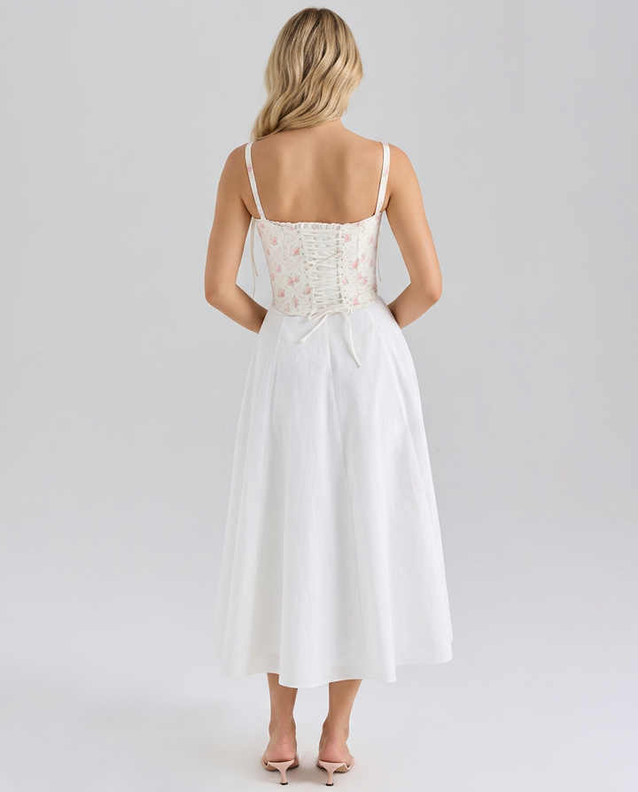 Randi | Printed Corset Midi Sundress with Detachable Bodice