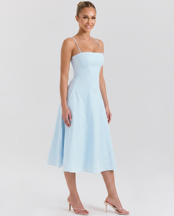 Merle | A-Line Midi Sundress with Thin Straps