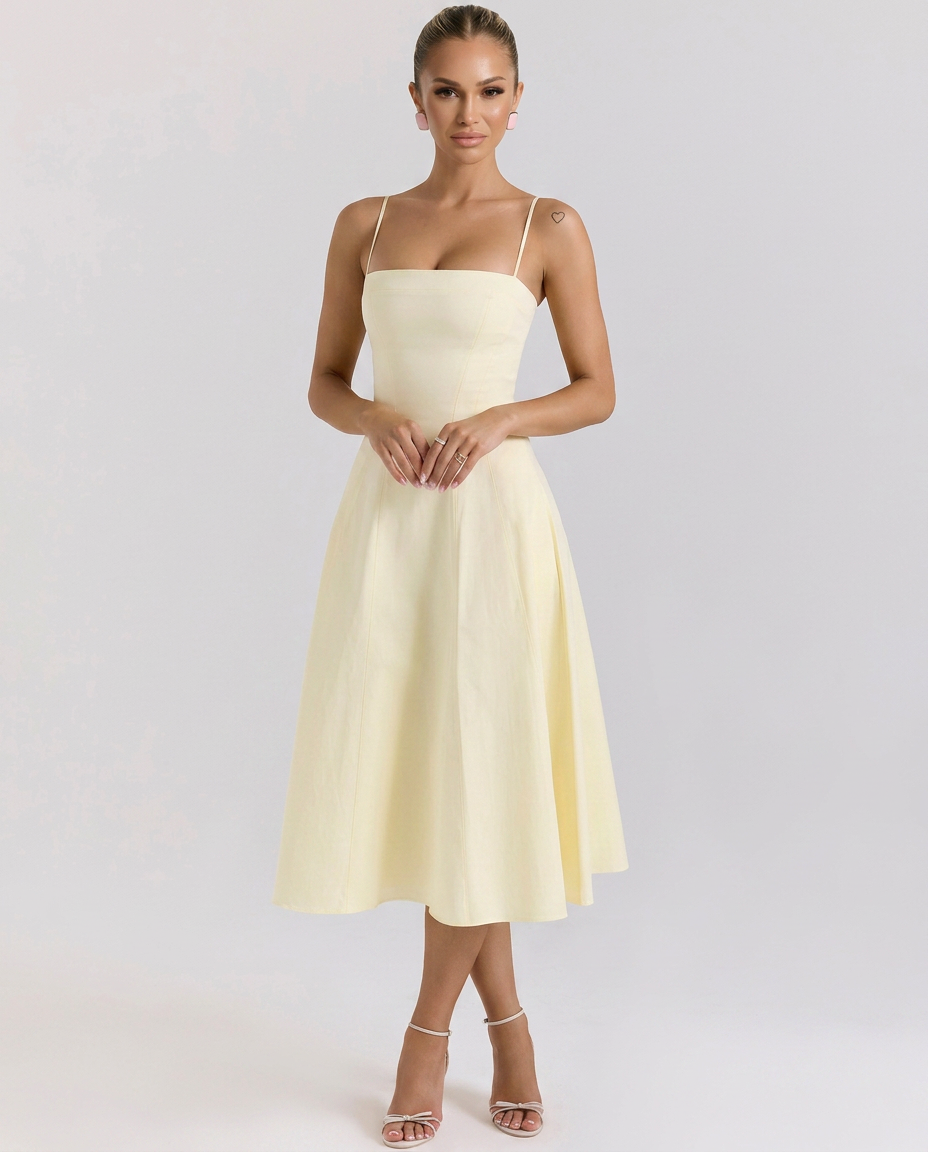 Merle | A-Line Midi Sundress with Thin Straps