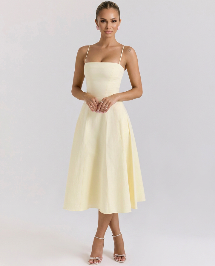 Merle | A-Line Midi Sundress with Thin Straps