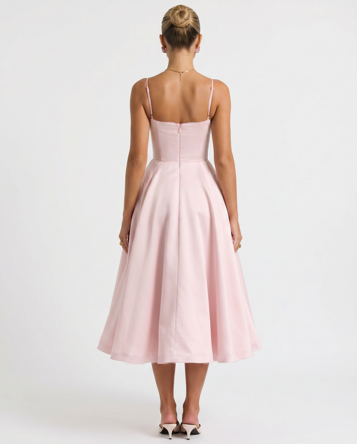Jianna | Midi Dress with Tulle Skirt and Underwired Bodice