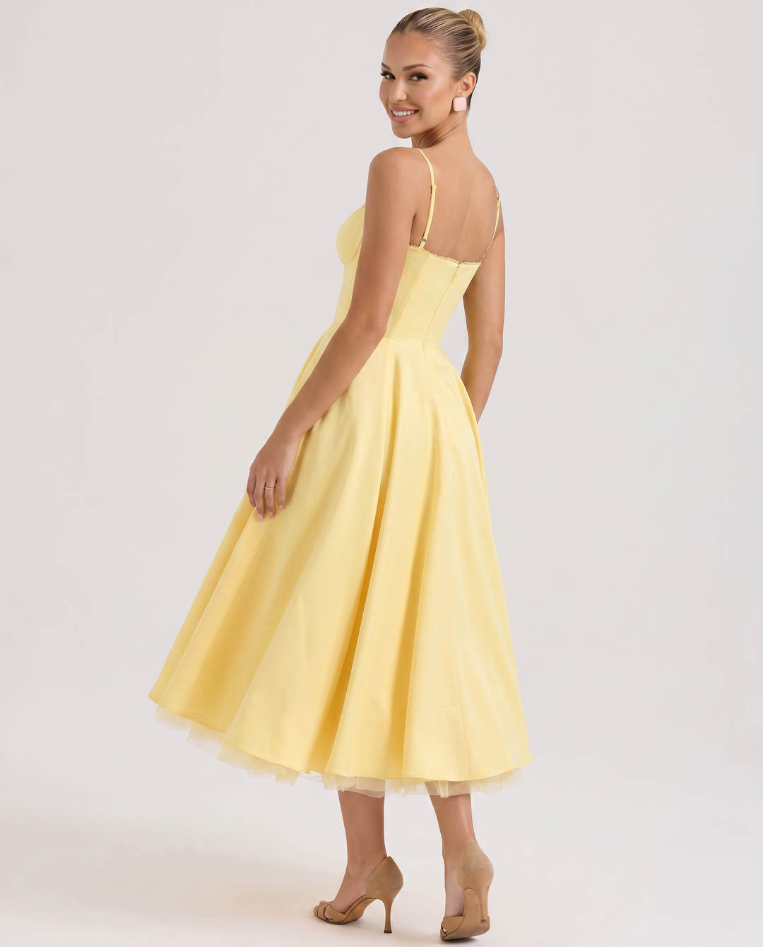 Jianna | Midi Dress with Tulle Skirt and Underwired Bodice