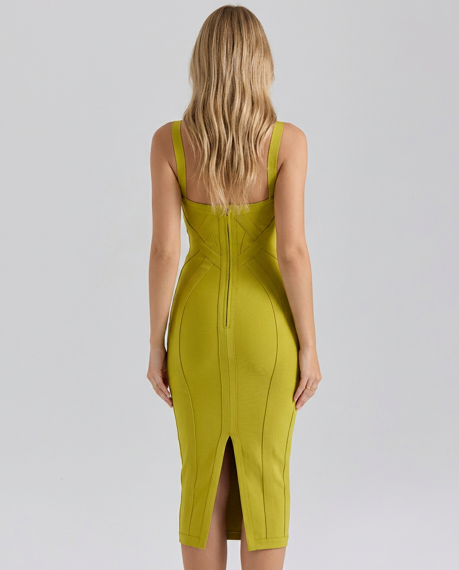 Latoya | Bandage Midi Dress with Structured Bodice