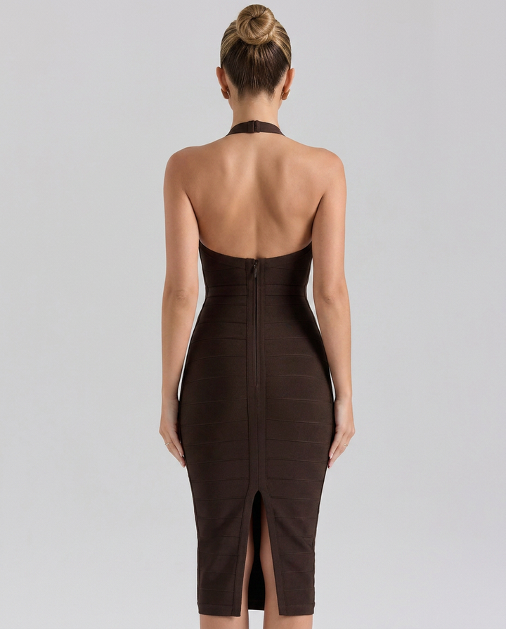 Lilia | Halter Midi Bandage Dress