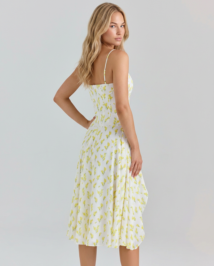 Imelda | Floral Print Georgette Midi Dress