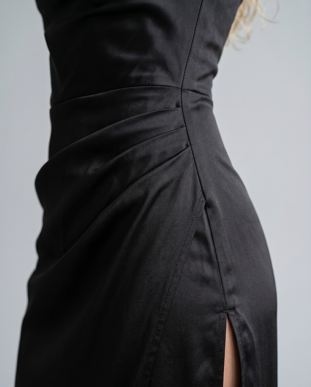 Robyn | Maxi Dress with Draped Bodice and Side Slit