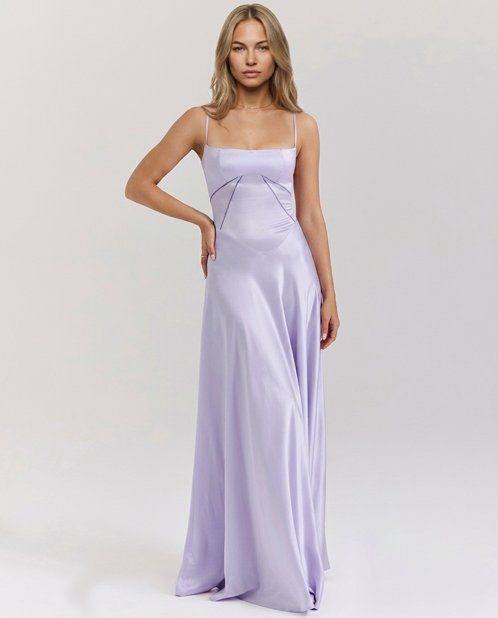 Arline | Lace-Up Maxi Dress with Corset Back