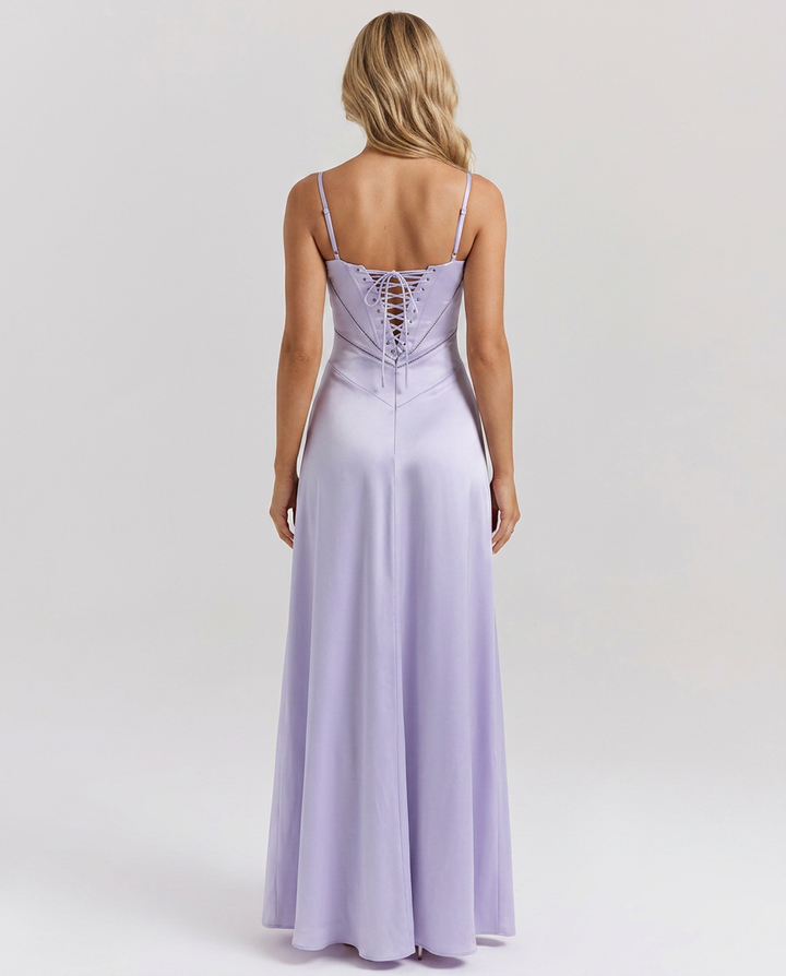 Arline | Lace-Up Maxi Dress with Corset Back