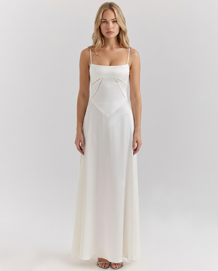 Arline | Lace-Up Maxi Dress with Corset Back