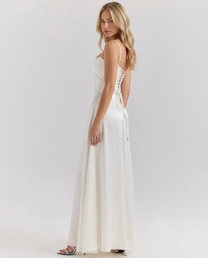 Arline | Lace-Up Maxi Dress with Corset Back