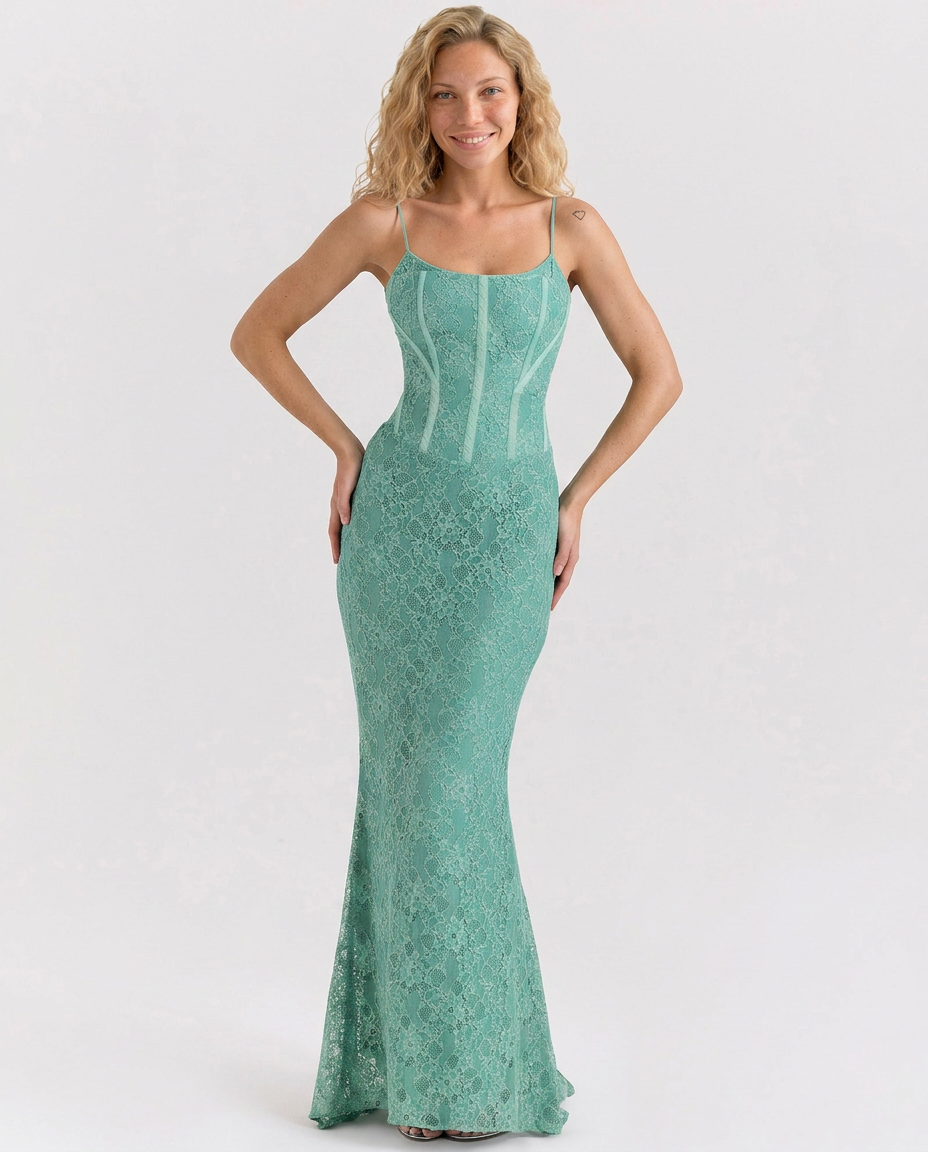 Vilma | Lace Corset Maxi Dress