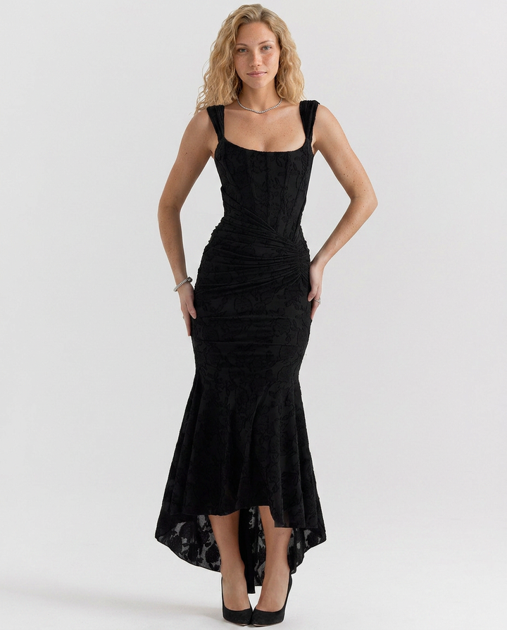 Ora | Ruched Floral Maxi Dress