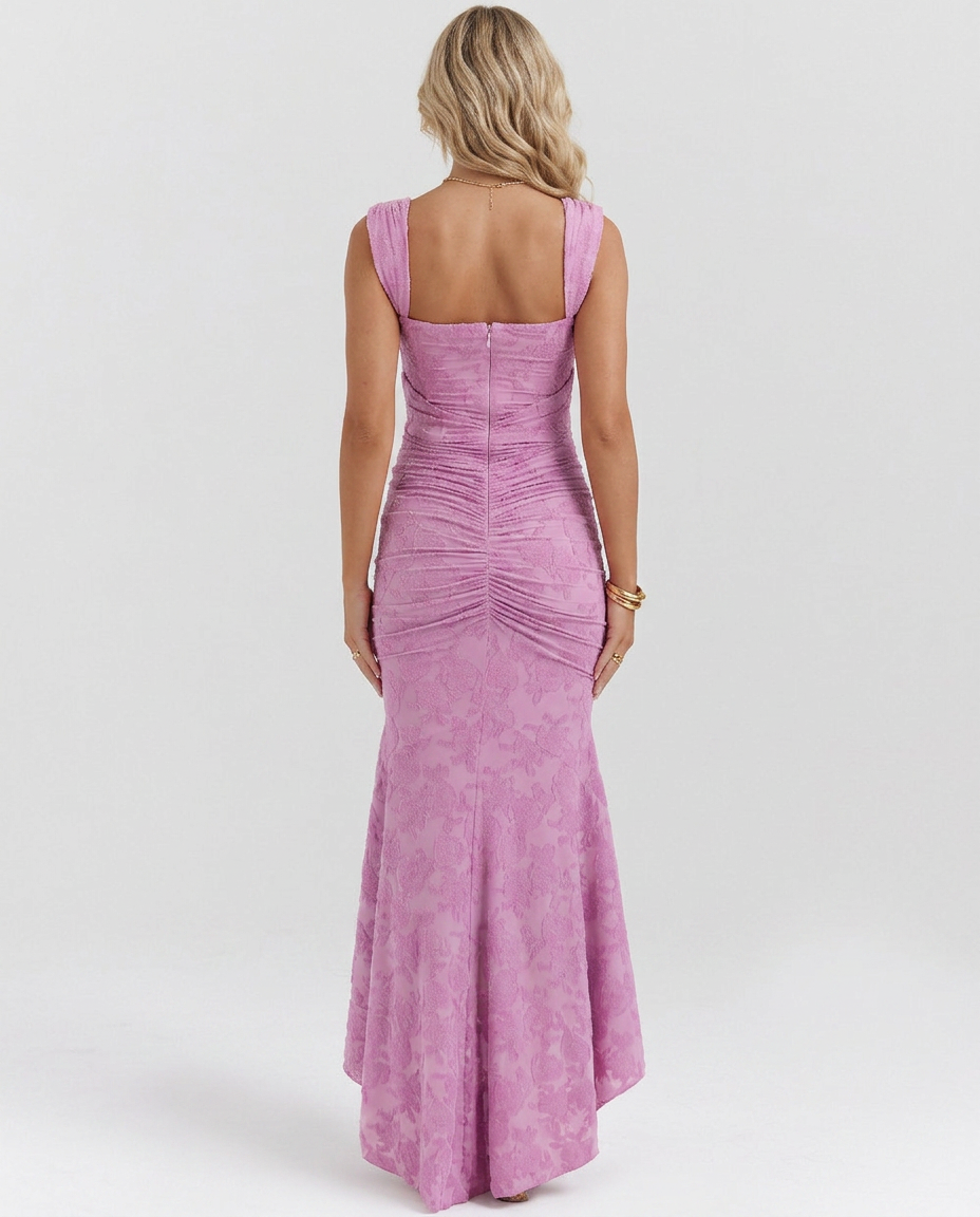 Ora | Ruched Floral Maxi Dress