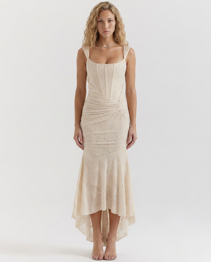 Ora | Ruched Floral Maxi Dress
