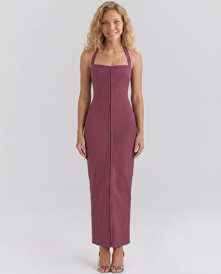 Irma | Halter Maxi Dress with Front Hook Detail