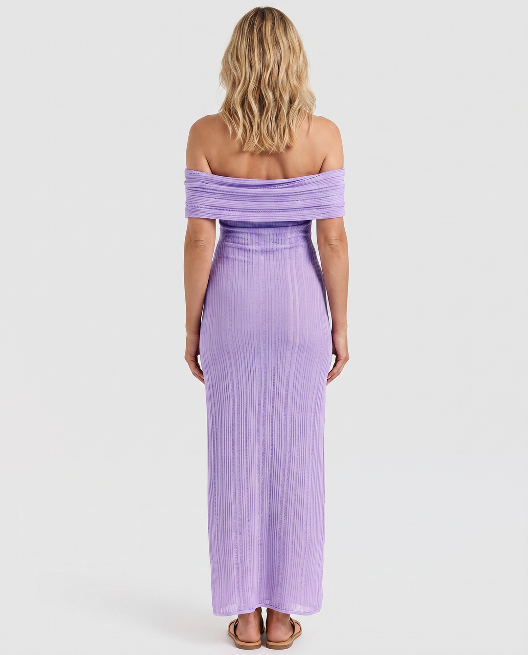 Gwendolyn | Off Shoulder Ribbed Maxi Dress