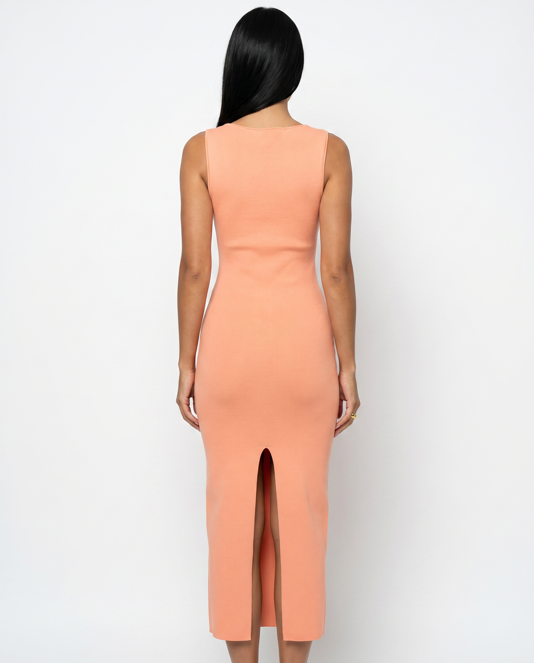 Nalini | Sleeveless Knit Maxi Dress with Back Split