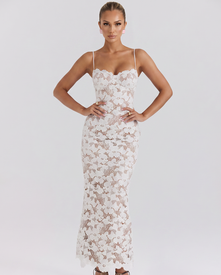 Noli | Lace Maxi Dress with Underwire and Lace-Up Back