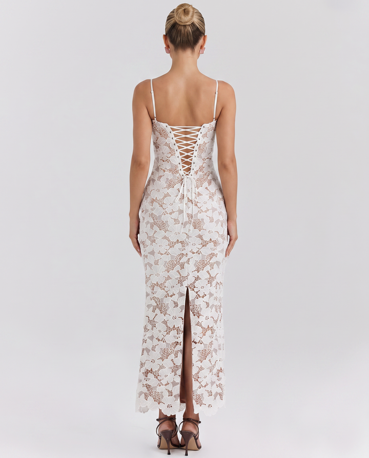 Noli | Lace Maxi Dress with Underwire and Lace-Up Back