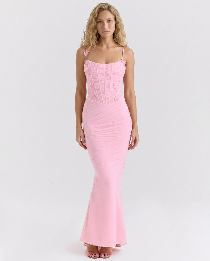 Sylvia | Mesh Butterfly Maxi Dress