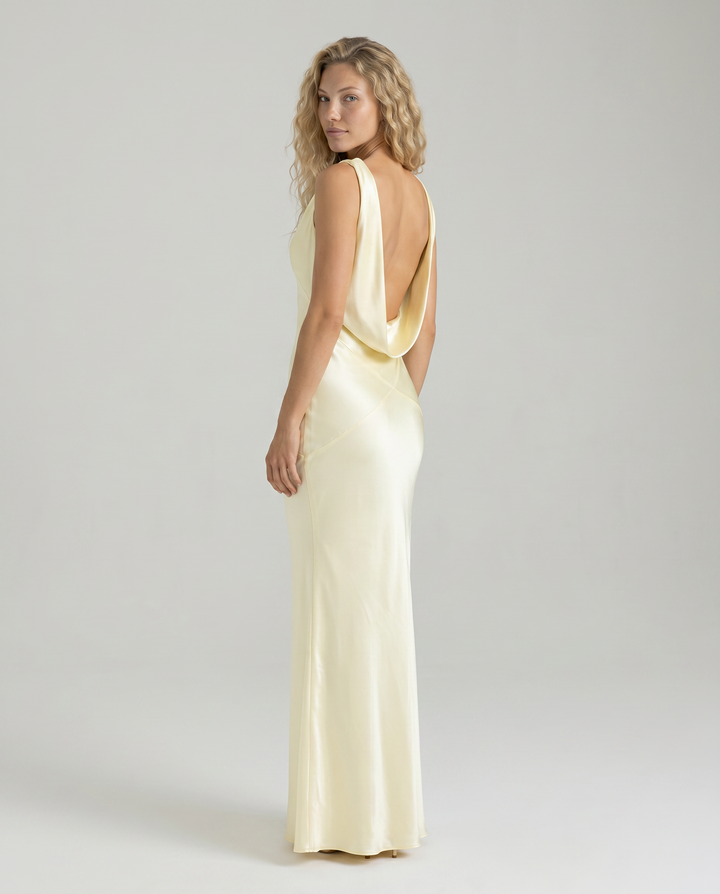 Bria | Maxi Dress with Cowl Neck and Open Back