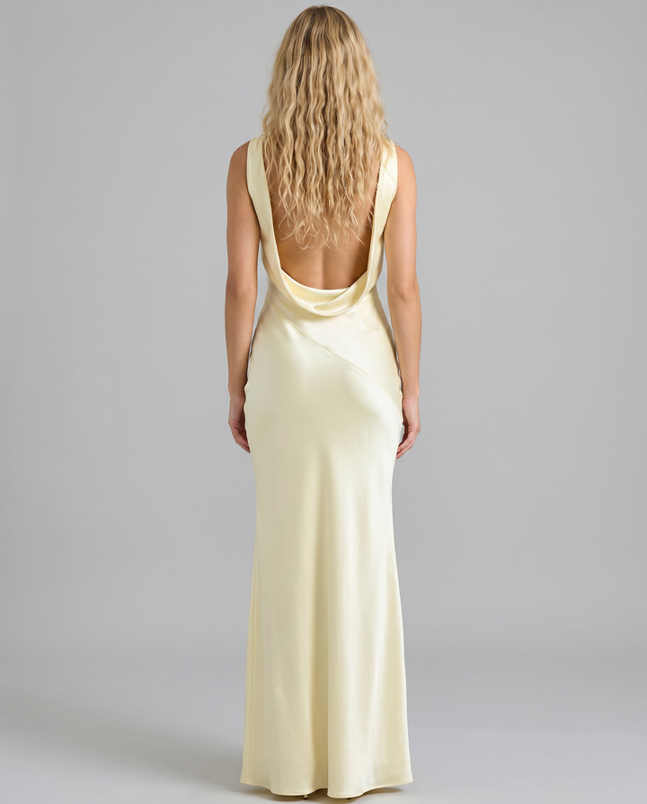 Bria | Maxi Dress with Cowl Neck and Open Back