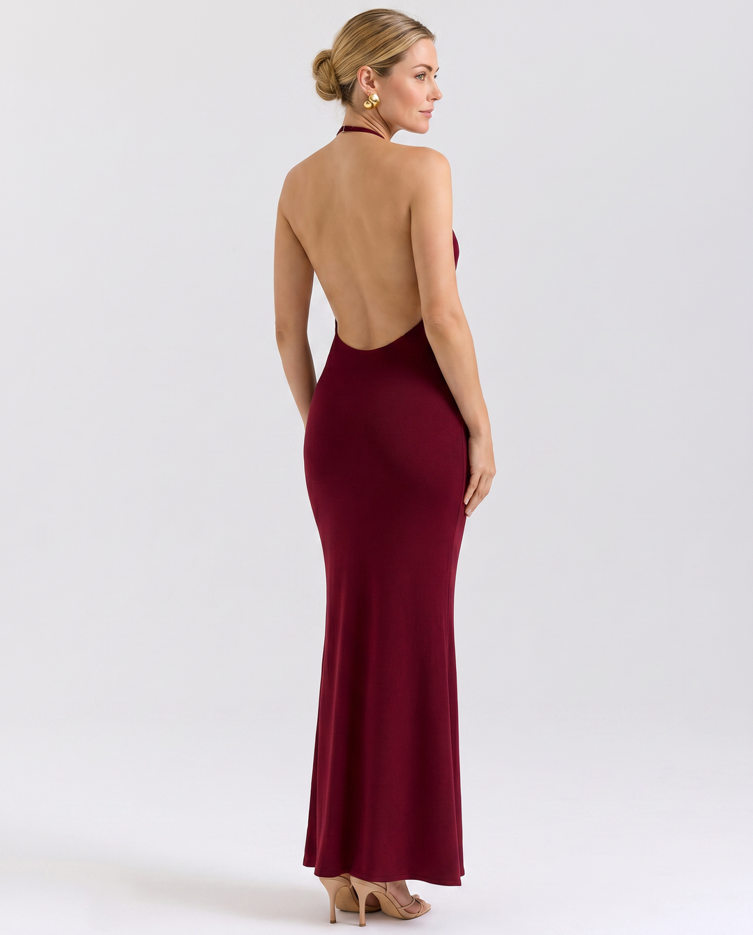 Sophina | Maxi Dress with Draped Halter Neck
