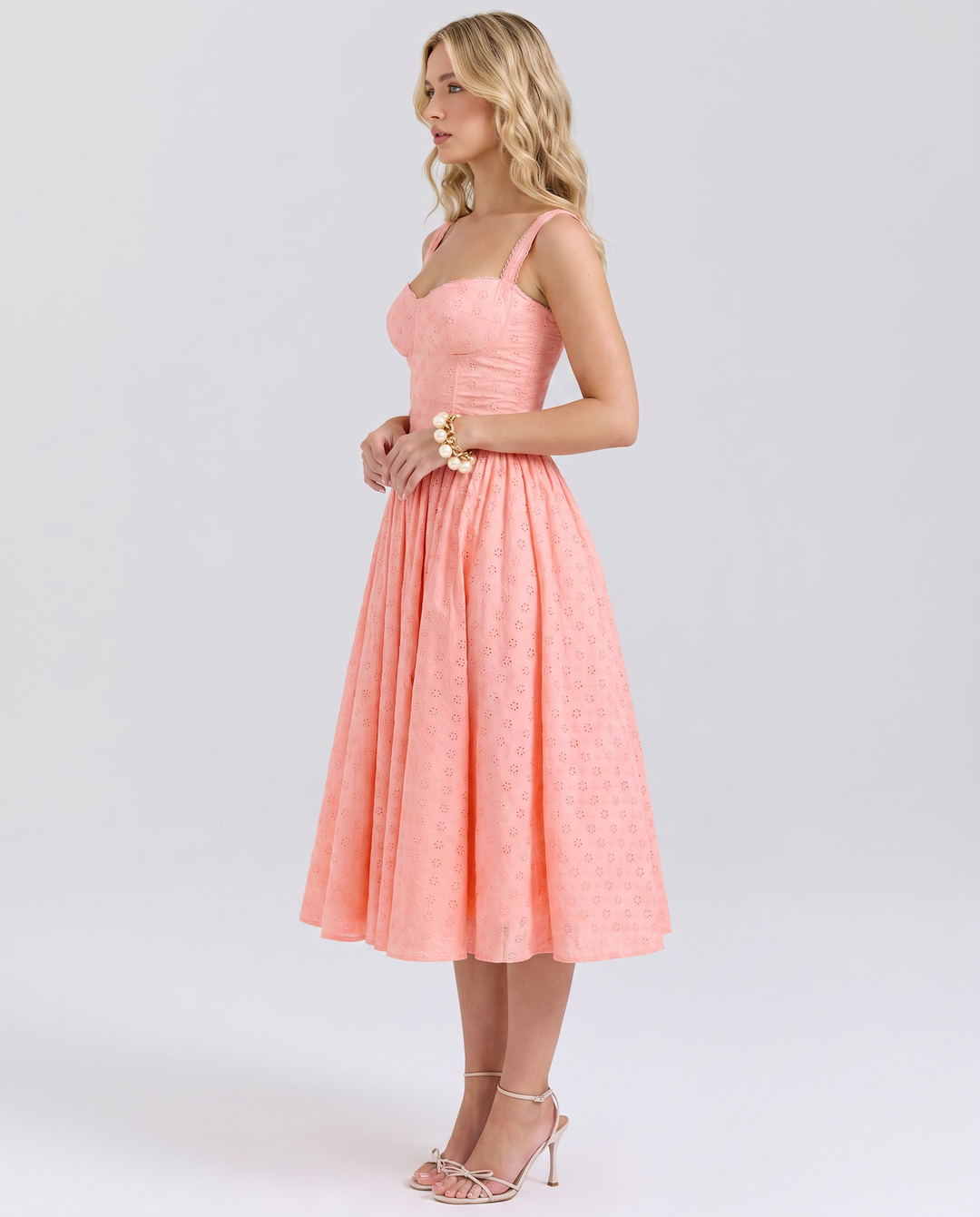 Adabella | Midi Dress with Sweetheart Neckline and Tulle Skirt