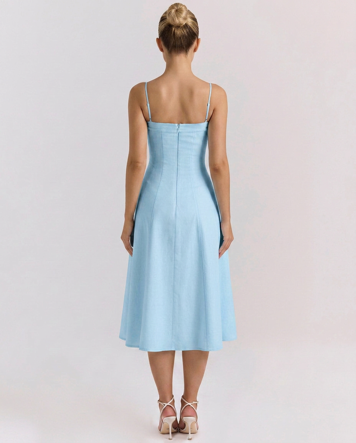 Norma | A-Line Midi Sundress with Pockets