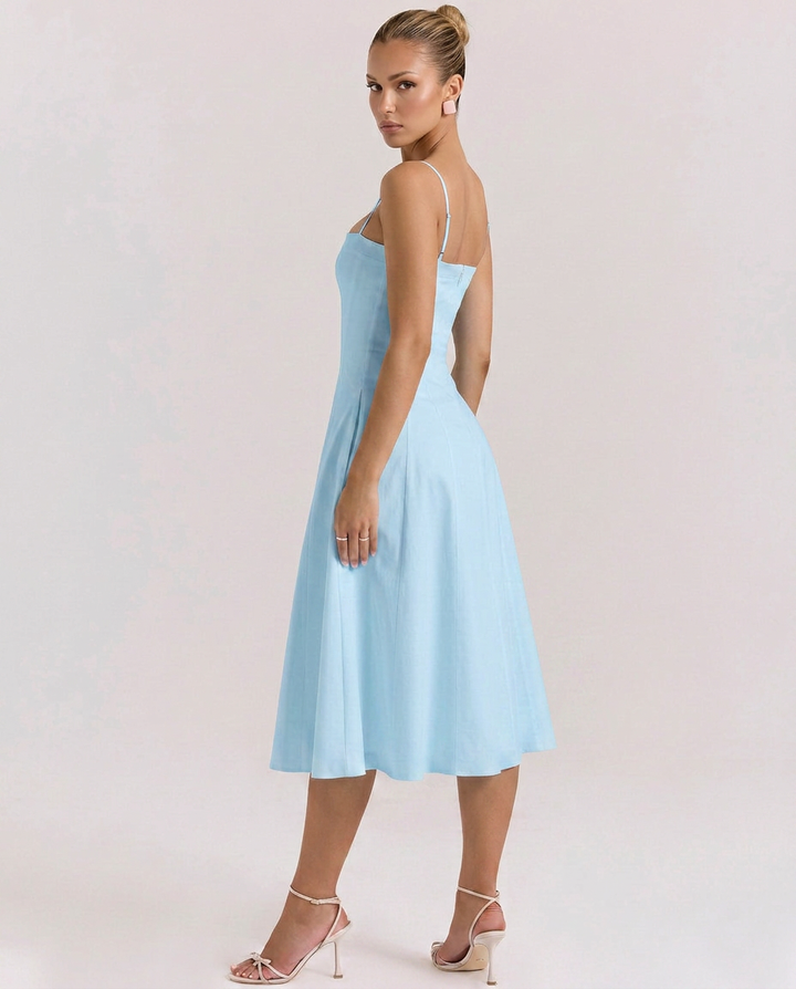 Norma | A-Line Midi Sundress with Pockets
