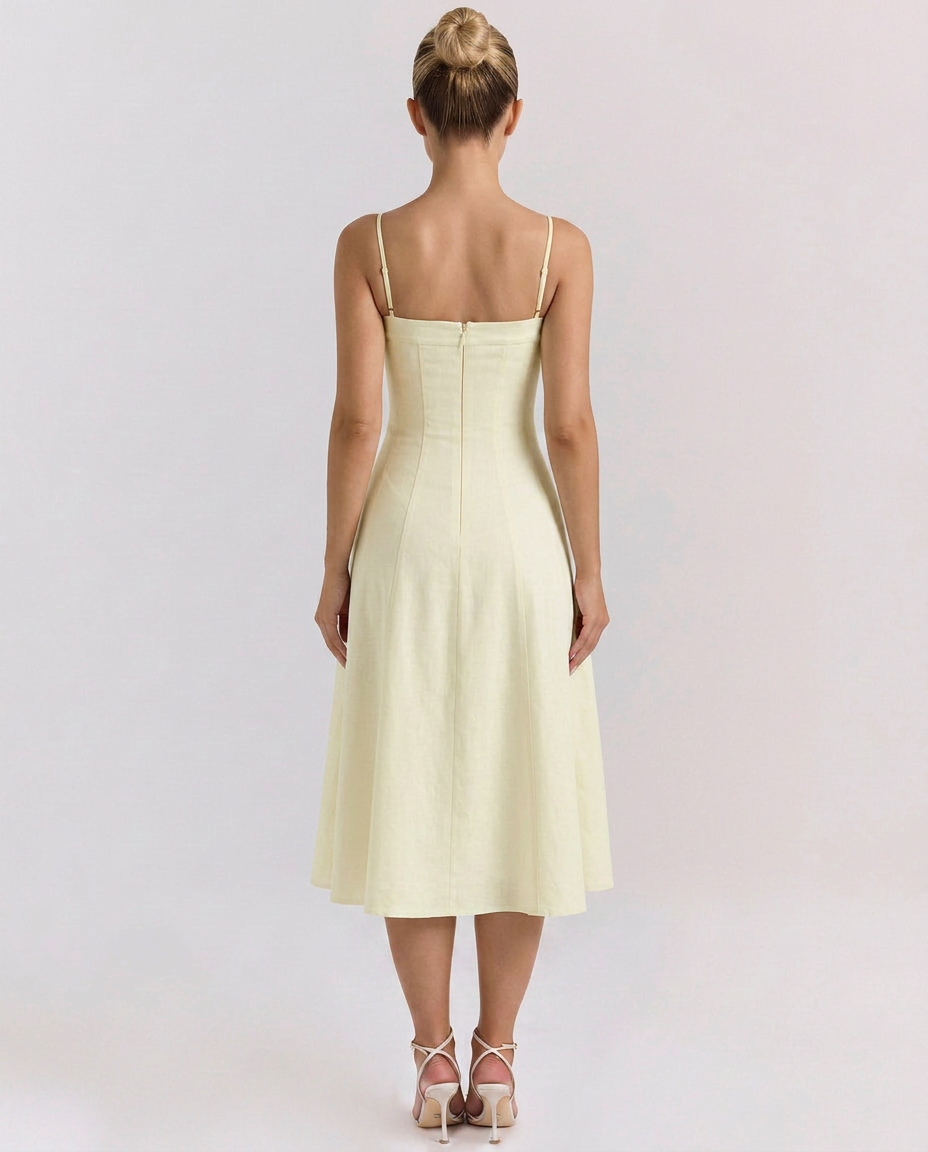 Norma | A-Line Midi Sundress with Pockets