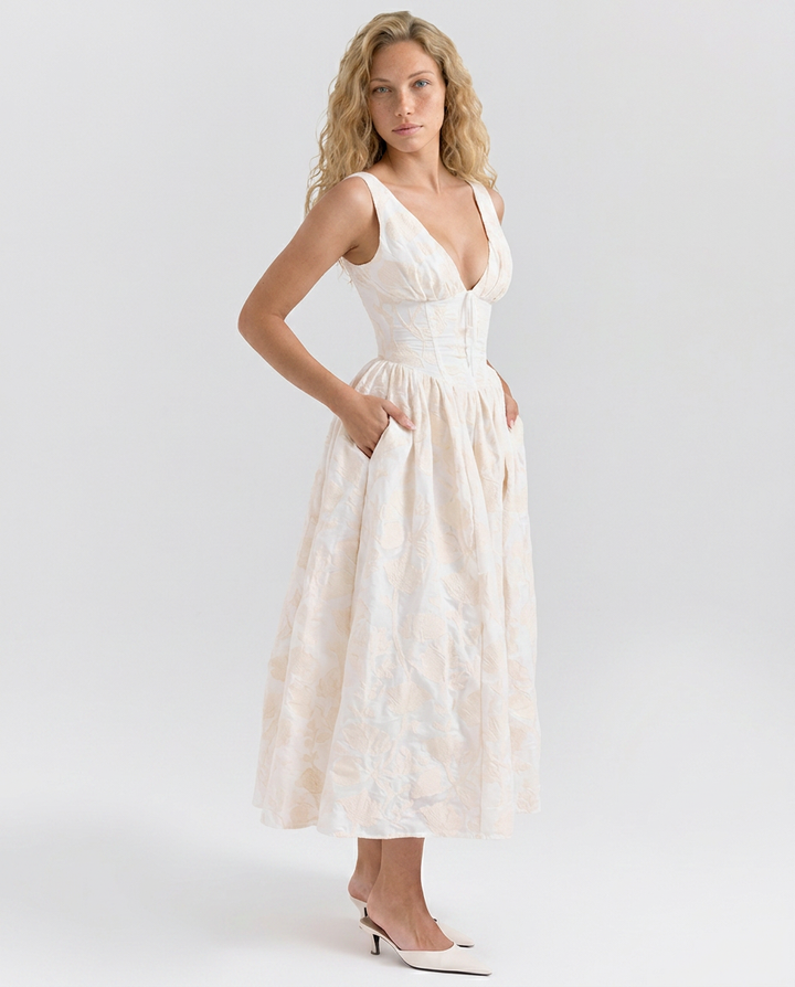 Neva | Corset Sundress with V-Neckline