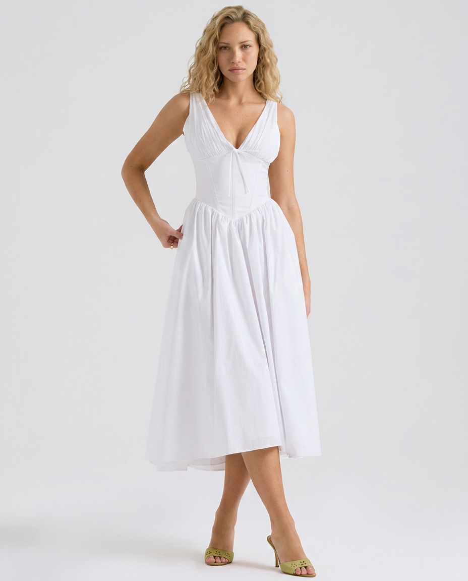Neva | Corset Sundress with V-Neckline