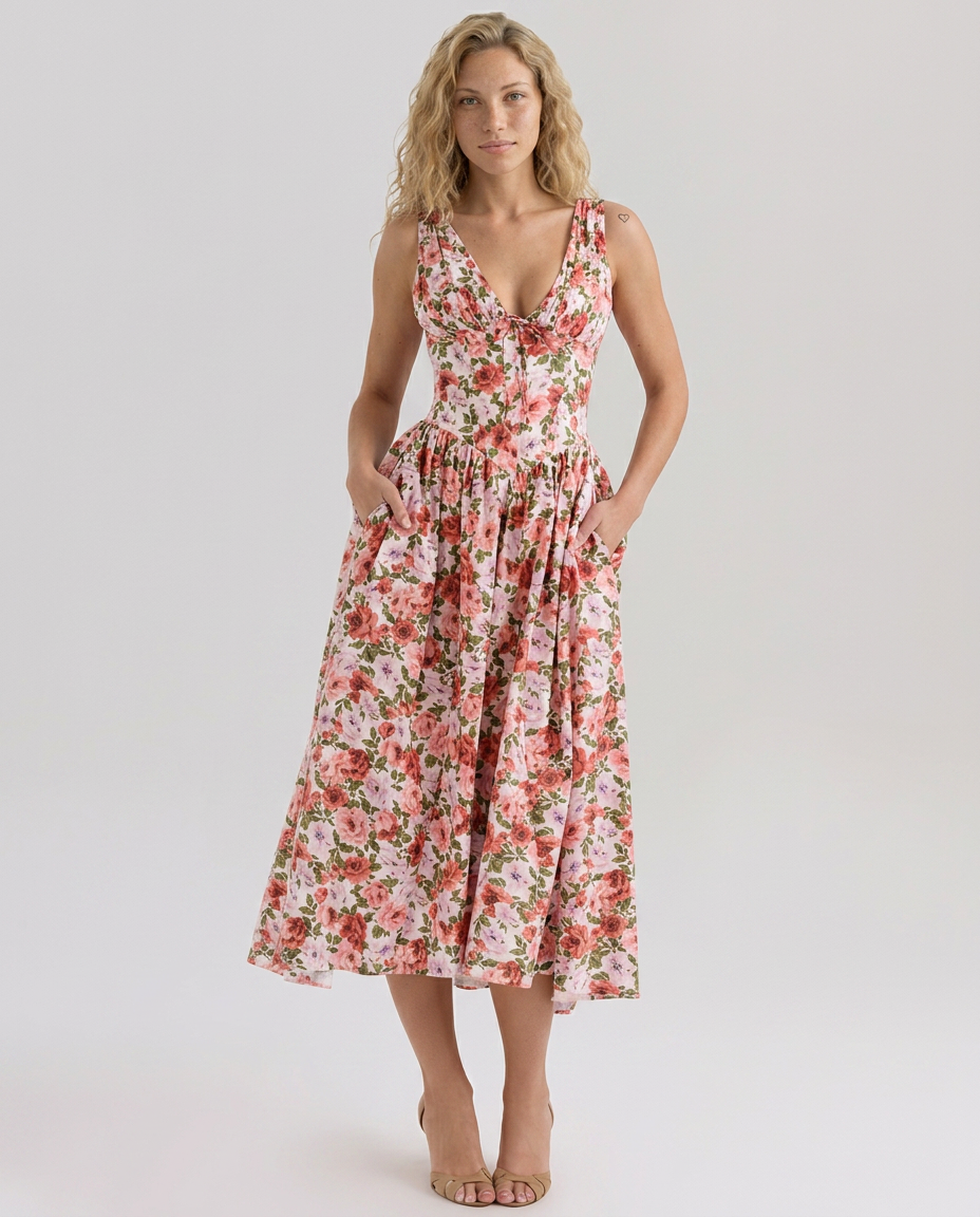 Neva | Corset Sundress with V-Neckline