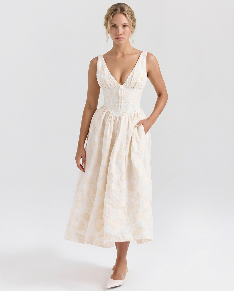 Neva | Corset Sundress with V-Neckline
