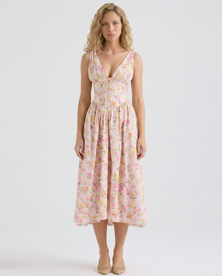 Neva | Corset Sundress with V-Neckline
