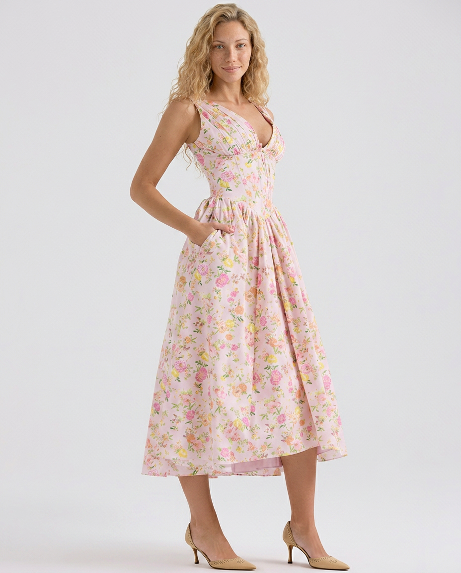 Neva | Corset Sundress with V-Neckline