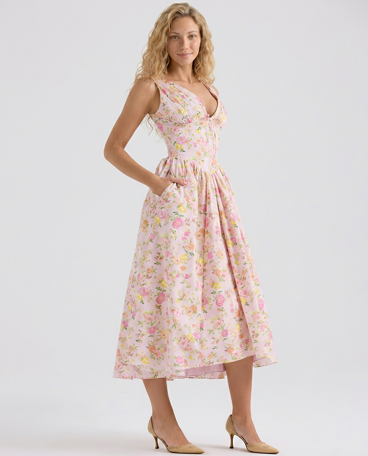 Neva | Corset Sundress with V-Neckline