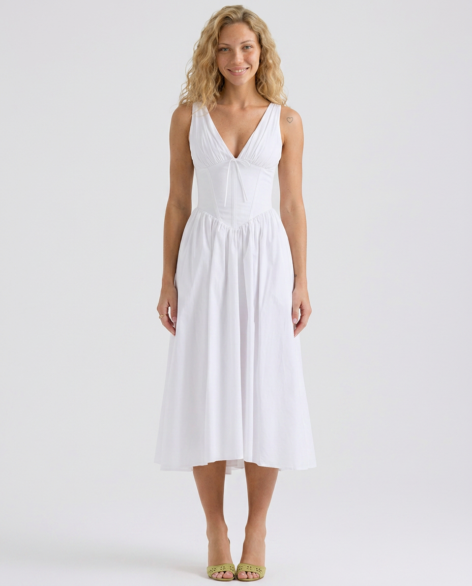 Neva | Corset Sundress with V-Neckline