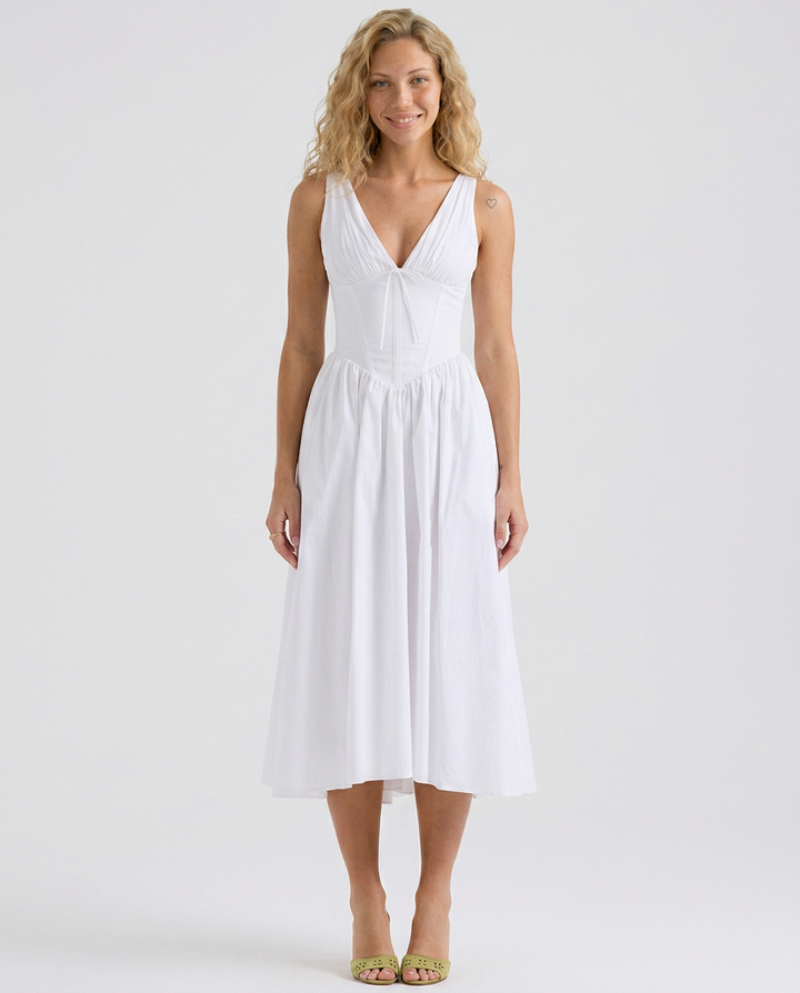 Neva | Corset Sundress with V-Neckline