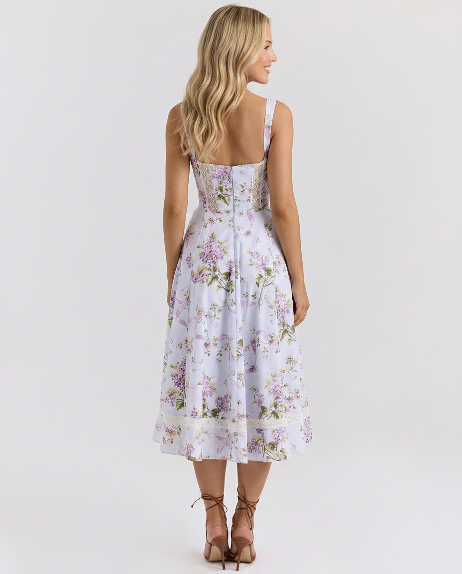 Lawanda | Floral Print Midi Sundress