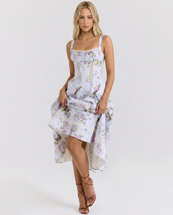 Lawanda | Floral Print Midi Sundress