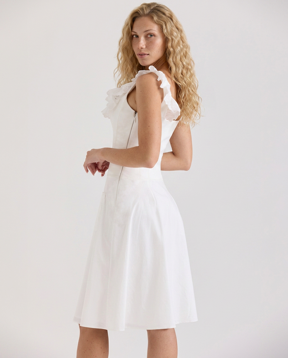 Casey | Broderie Anglaise Trim Midi Dress