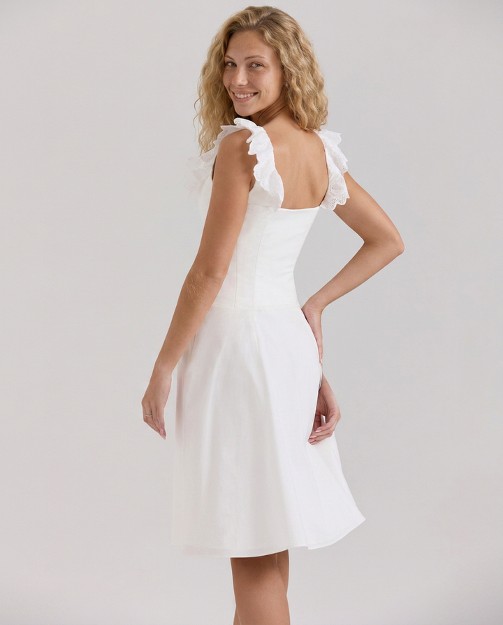 Casey | Broderie Anglaise Trim Midi Dress