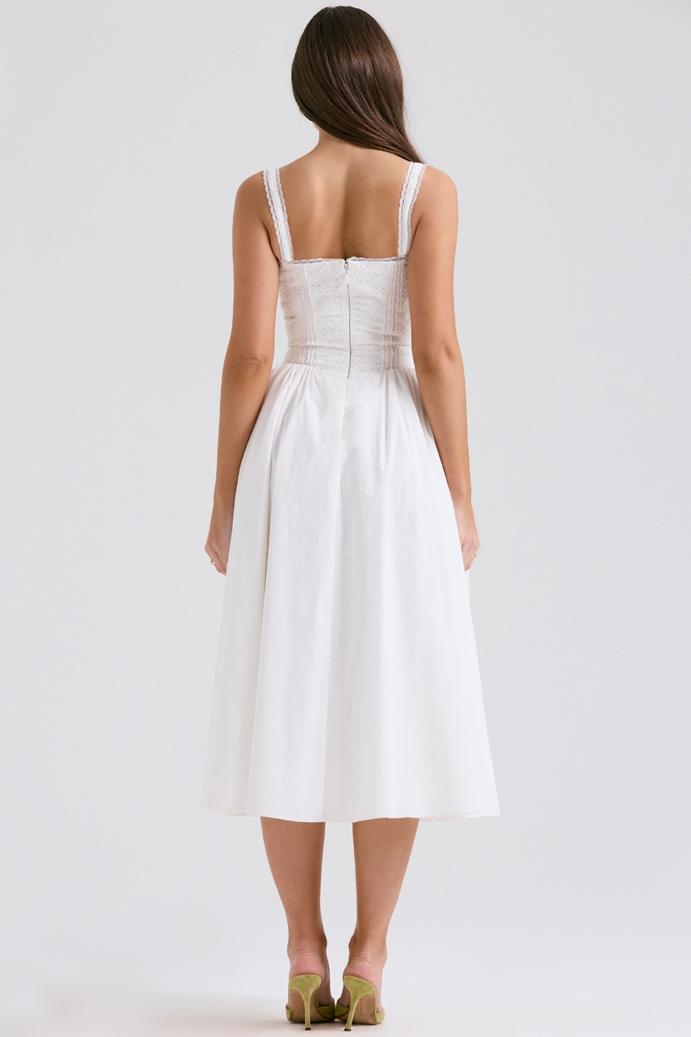 Lidia | Broderie Anglaise Cotton Midi Dress