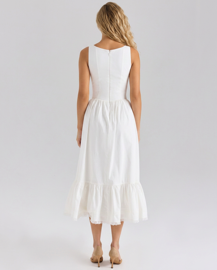 Abby | Lace Up Midi Dress