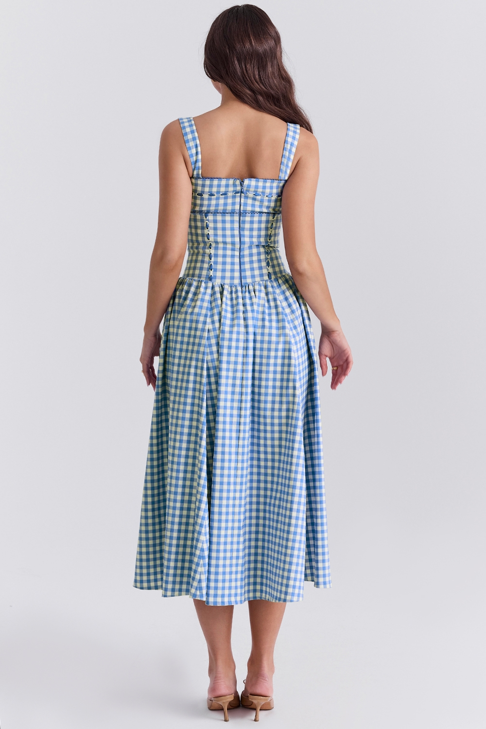 Lorna | Cotton Midi Sundress with Gathered Skirt